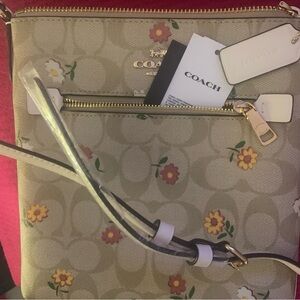 Coach Beige Floral Crossbody Bag